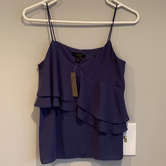J. Crew Tops - J. Crew Drapey Ruffle Cami in Blue J. Crew Tops - J. Crew Drapey Ruffle Cami in Blue